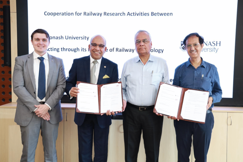 Monash University and DFCCIL have launched a new strategic partnership to improve Rail Technology in India and Australia through advanced research and heavy haul innovation. Monash University and DFCCIL have launched a new strategic partnership to improve Rail Technology in India and Australia through advanced research and heavy haul innovation.
