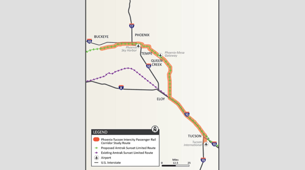 Arizona DOT advances its intercity rail project between Phoenix and Tucson, after receiving federal approval for the first planning documents under the national Corridor ID program Arizona DOT advances its intercity rail project between Phoenix and Tucson, after receiving federal approval for the first planning documents under the national Corridor ID program