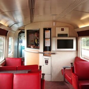 The interior of a Via Rail train in Halifax on July 15, 2025. (Andrew Sampson/CBC)