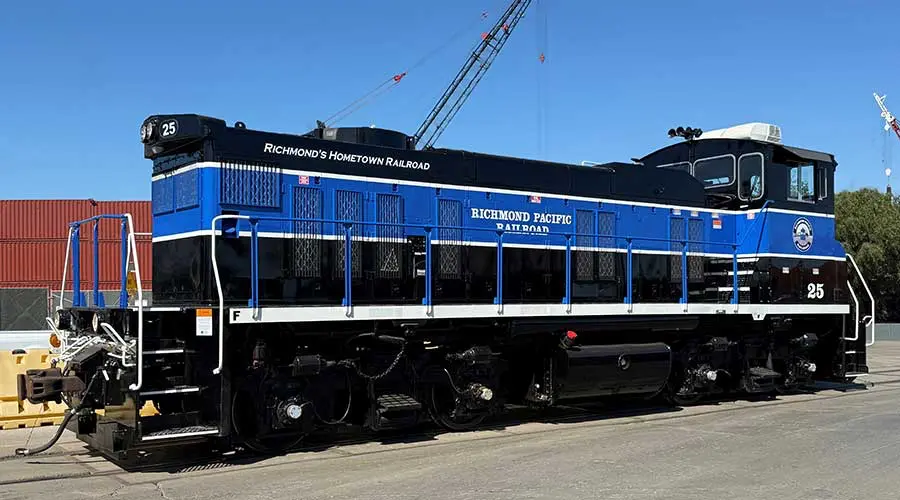 Richmond Pacific Railroad modernized its fleet with a Tier IV-compliant locomotive, cutting emissions and improving performance at the Port of Richmond. Richmond Pacific Railroad modernized its fleet with a Tier IV-compliant locomotive, cutting emissions and improving performance at the Port of Richmond.