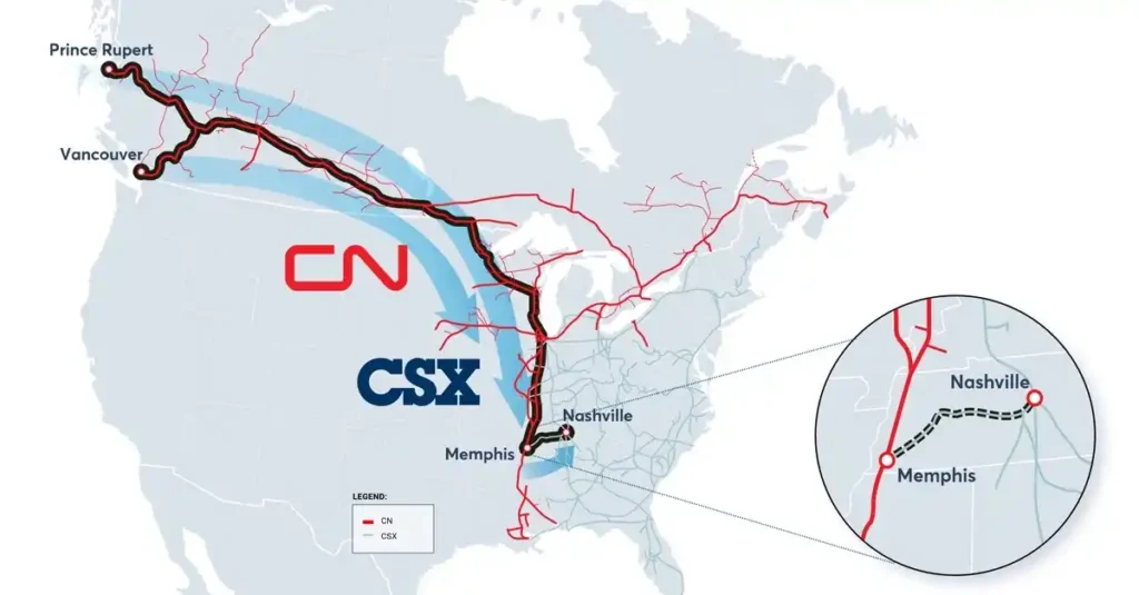 CSX and Canadian National announced a new intermodal service linking Nashville with Vancouver and Prince Rupert, enhancing supply chains and offering a faster, more sustainable all-rail shipping option. CSX and CN Launch New Intermodal Service Between Nashville and Canada