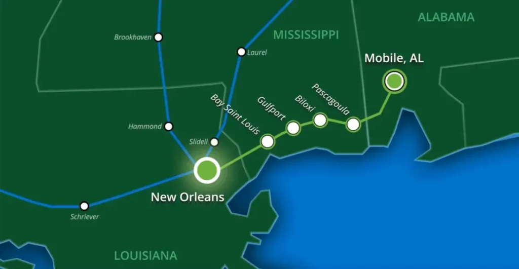 The Mardi Gras line is adding capacity for New Orleans Saints home games, connecting Gulf Coast cities to Mobile and boosting tourism across the region with strong demand and growing ridership. Mardi Gras line boosts capacity for Saints home weekends