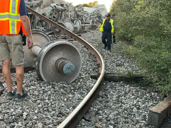 Union Pacific train derailment near Houston blocks major roadway Union Pacific train derailment near Houston blocks major roadway