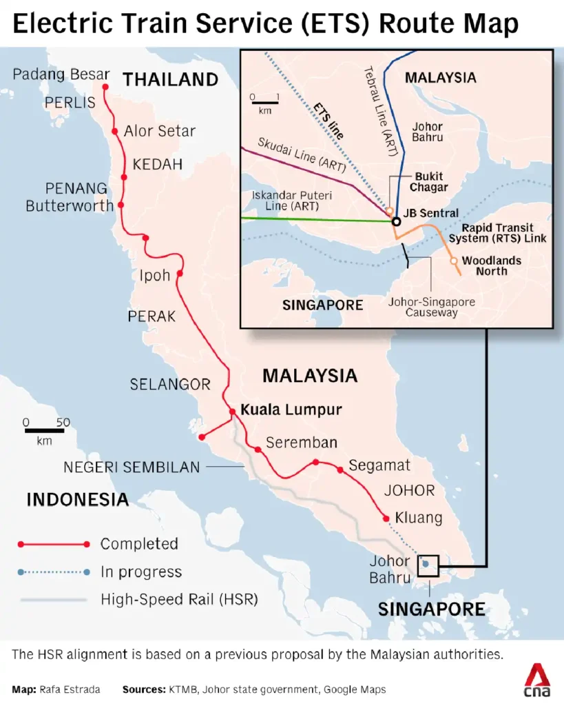 Malaysia ETS Johor Bahru to Kuala Lumpur launches Dec 12