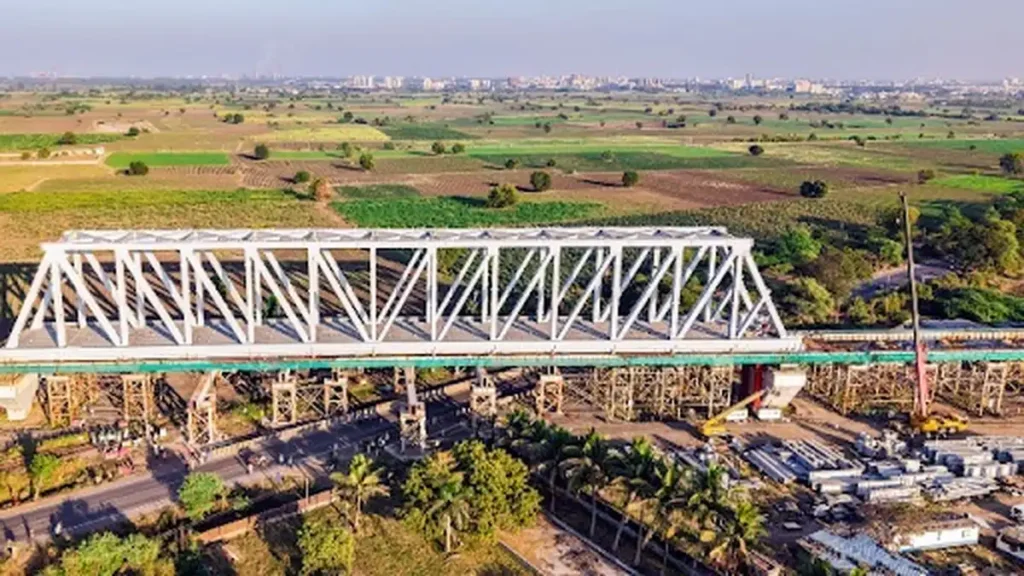 Mumbai–Ahmedabad Bullet Train project: 130m span launched Mumbai–Ahmedabad Bullet Train project: 130m span launched