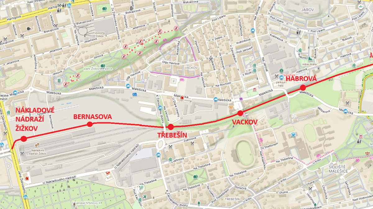DPP names builder for Prague tram route