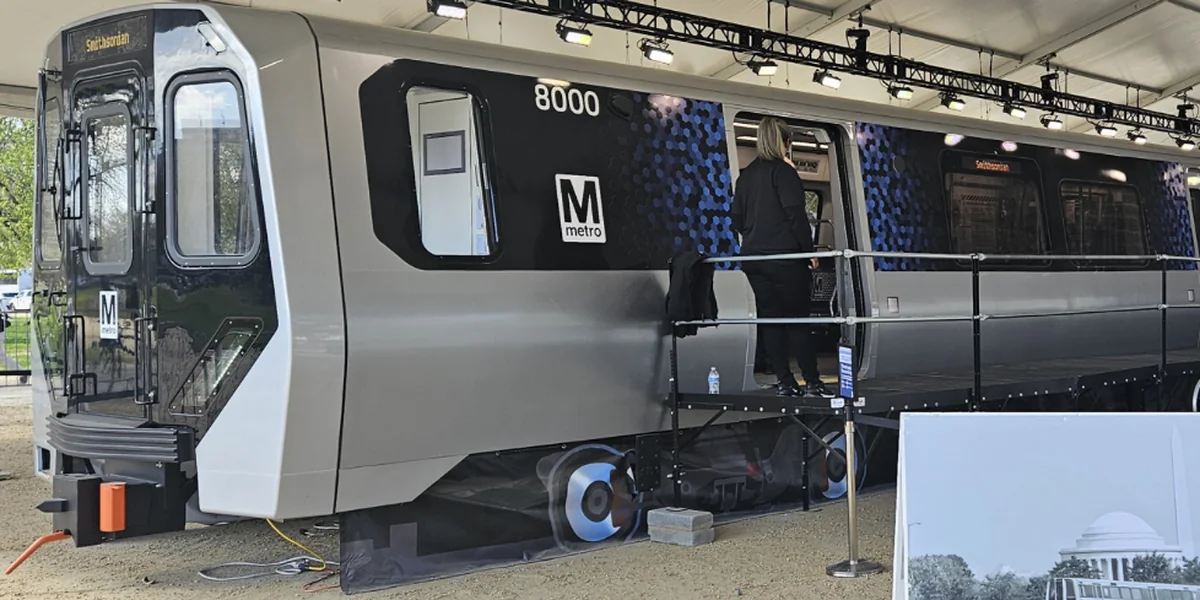WMATA 8000-series railcar mock-up on the National Mall