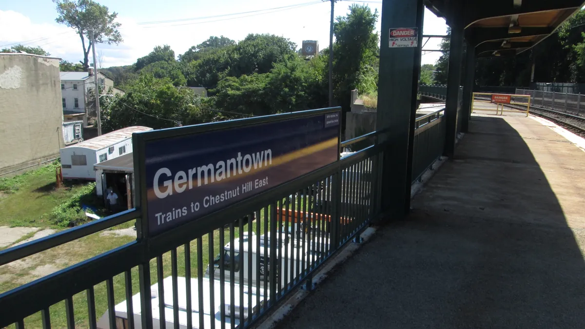 Platform sign at Germantown Station