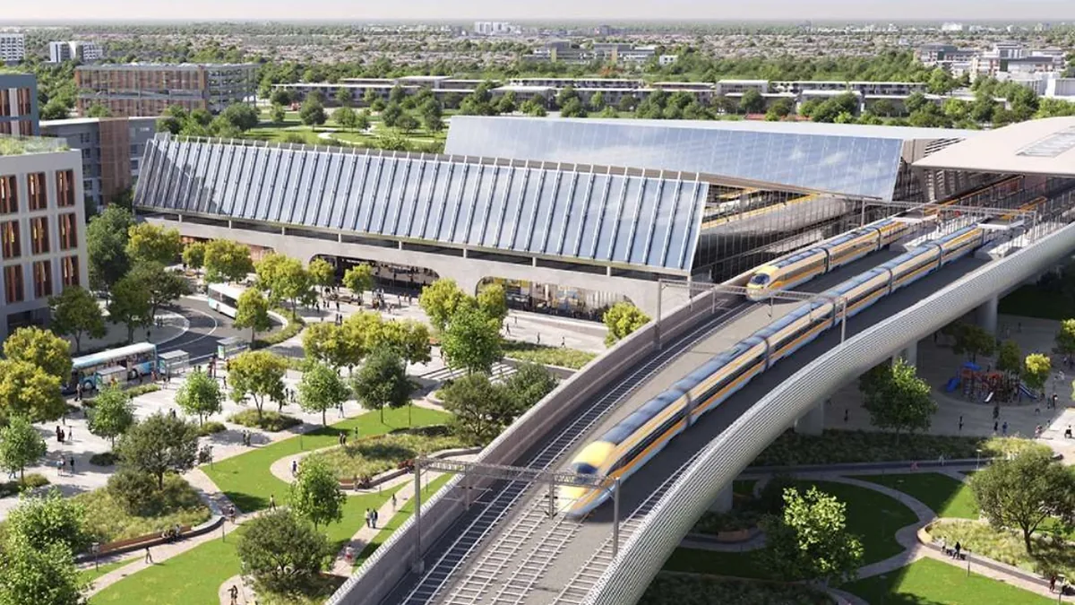 Future high-speed rail station project image Official project image of a future high-speed rail station