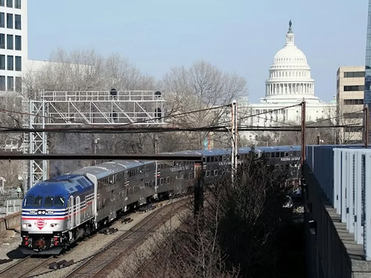 Virginia Railway Express train Virginia Railway Express train connected with Keolis operations