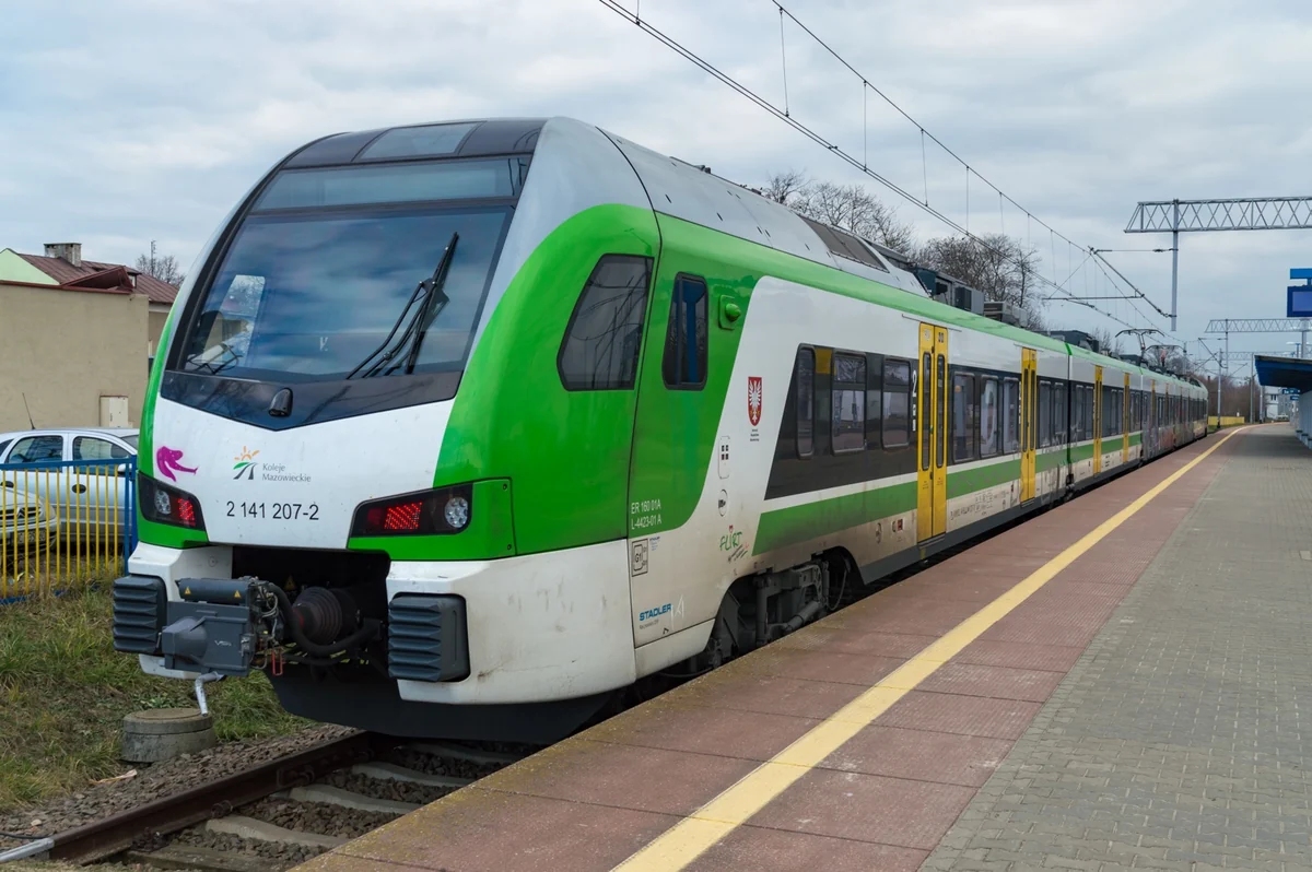 ER160 Stadler Flirt EMU of Koleje Mazowieckie at Ciechanów station
