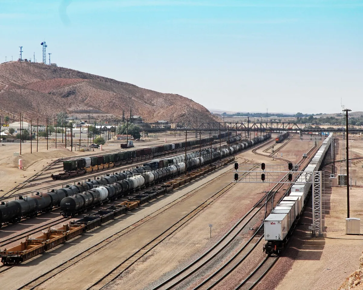 BNSF railway yard in Barstow, California
