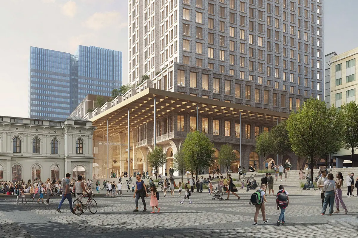 Planned Oslo S redevelopment Official project image of the planned Oslo S redevelopment