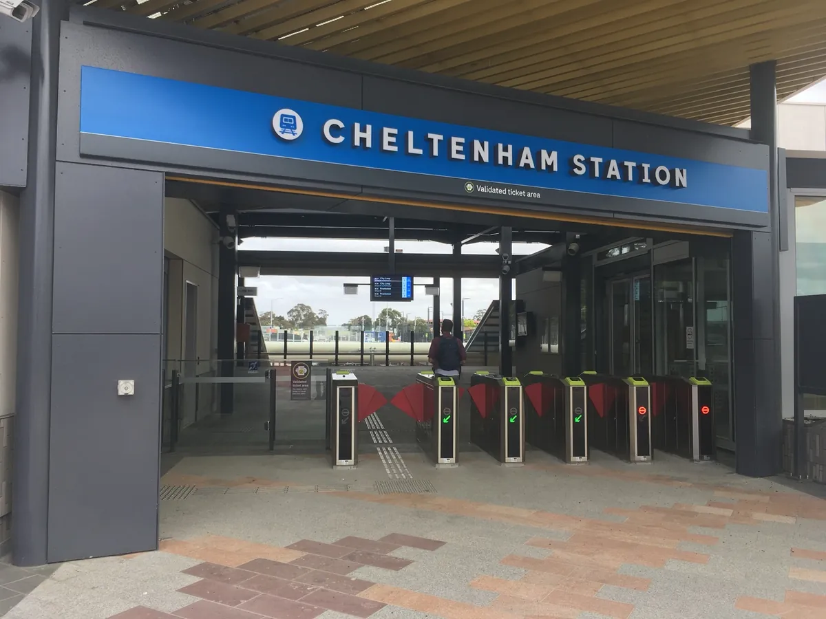 Cheltenham Station entrance Cheltenham Station entrance in Melbourne