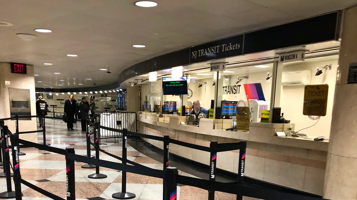 NJ Transit ticket counter at Penn Station NJ Transit ticket counter at Penn Station in New York