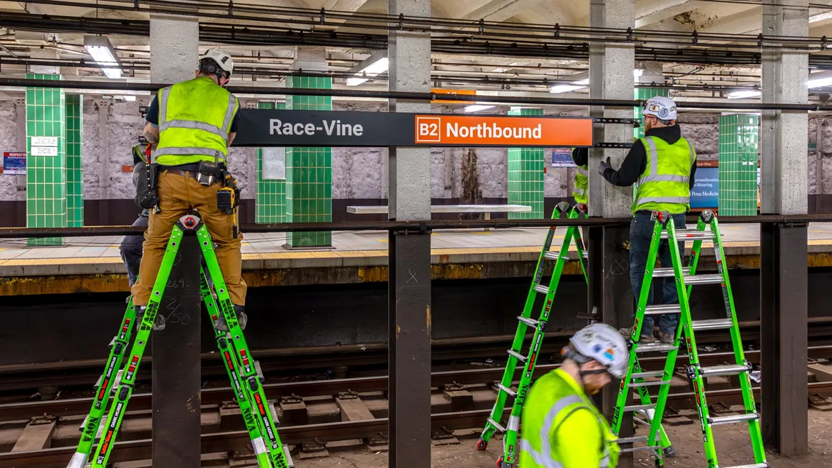SEPTA staff working at Race-Vine Station SEPTA staff working at Race-Vine Station