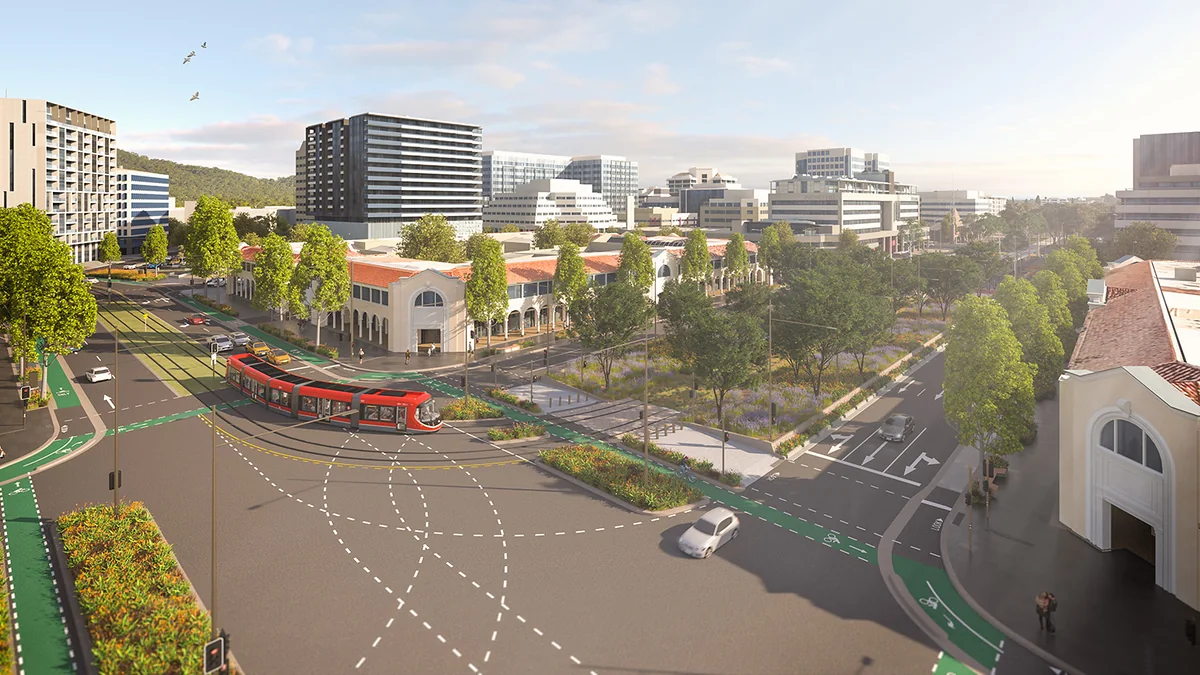 Official project image of Canberra Light Rail Stage 2A near Alinga Street