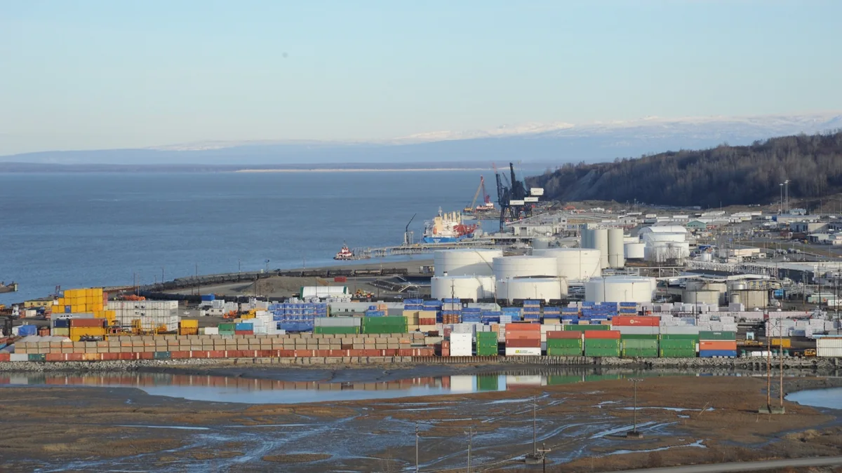 Archive photo of port and harbor facilities in Anchorage, Alaska