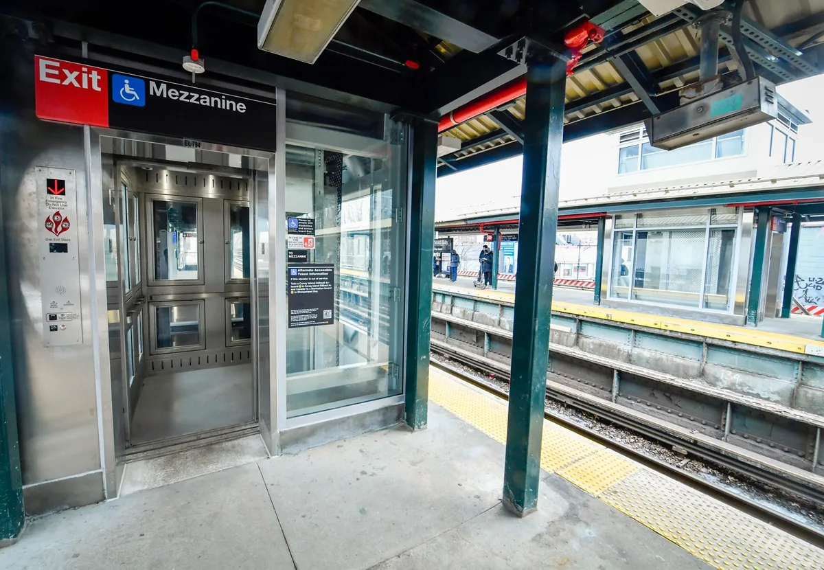 Accessible MTA subway station elevator Accessible subway station elevator in Brooklyn