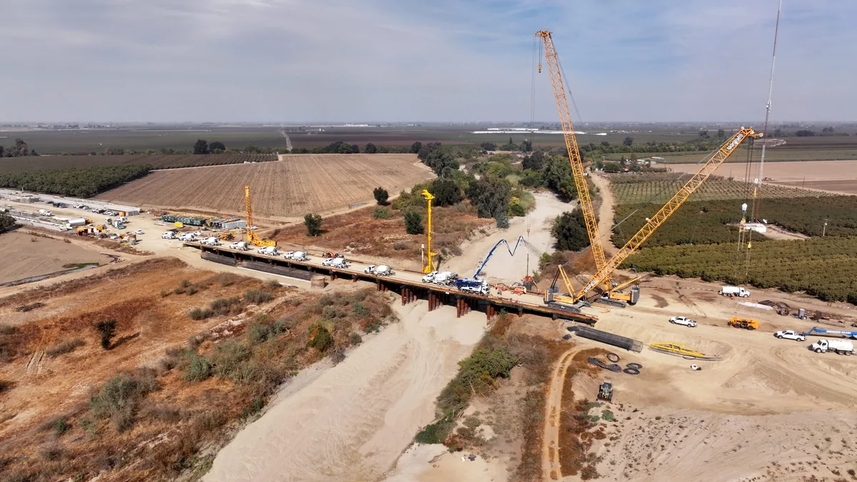 California High-Speed Rail bridge construction California High-Speed Rail bridge construction over Dutch John Cut