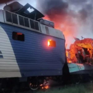 Ukrainian locomotives damaged in Russian attacks