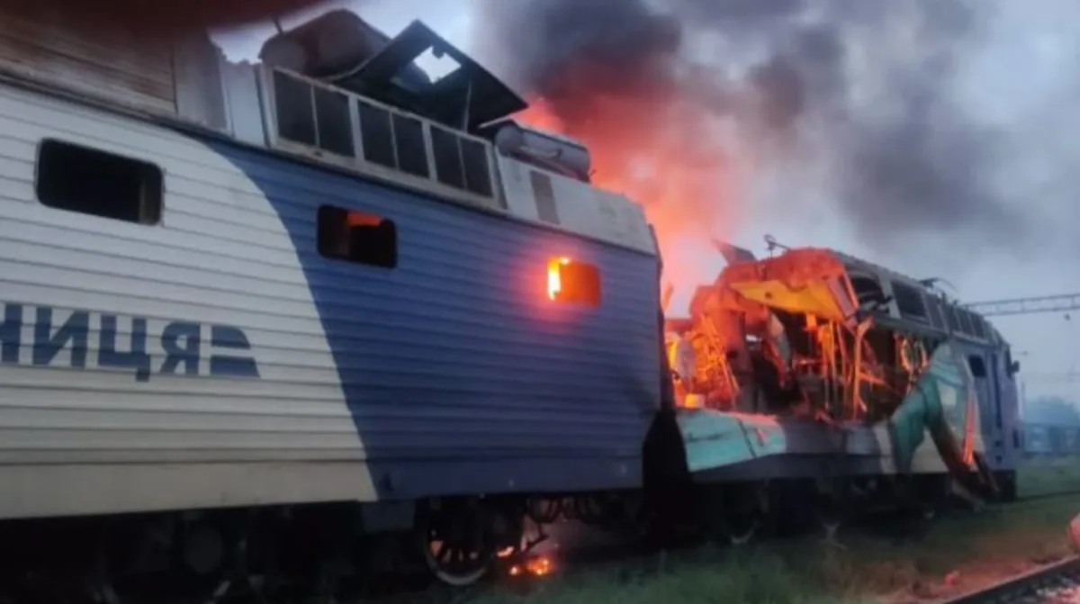 Ukrainian locomotives damaged in Russian attacks Ukrainian locomotives damaged in Russian attacks