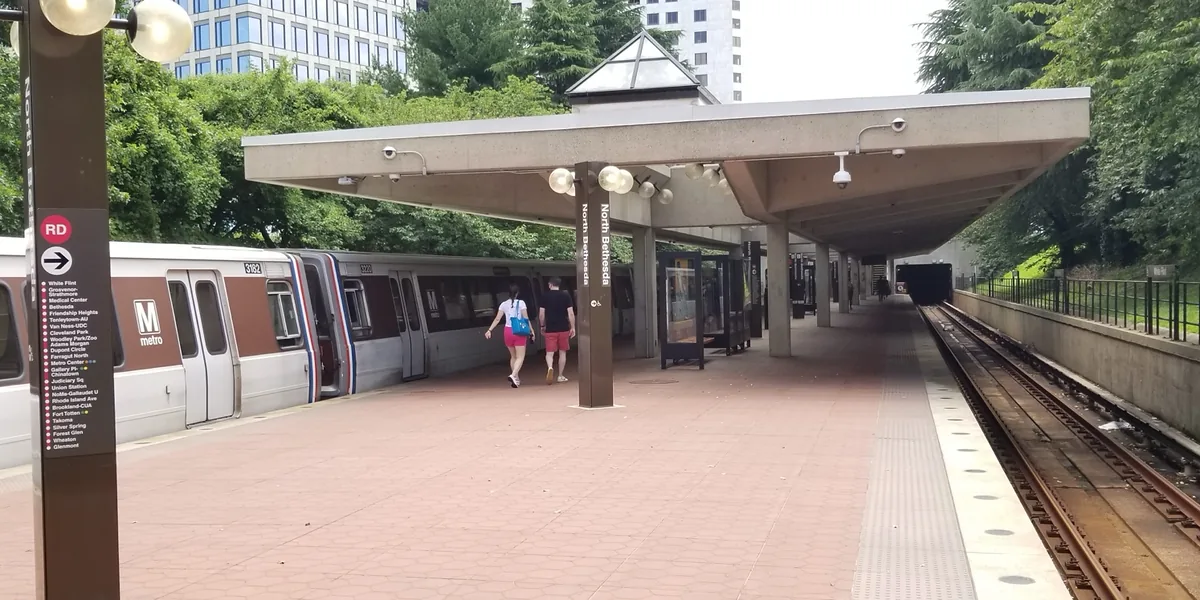 Red Line train at North Bethesda station Red Line train at North Bethesda station