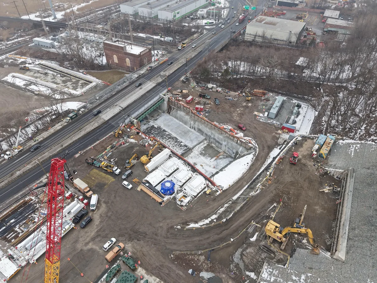 Hudson Tunnel Project construction site Hudson Tunnel Project construction site in North Bergen