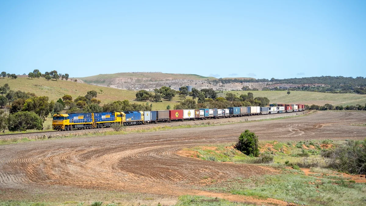 Pacific National freight train in South Australia