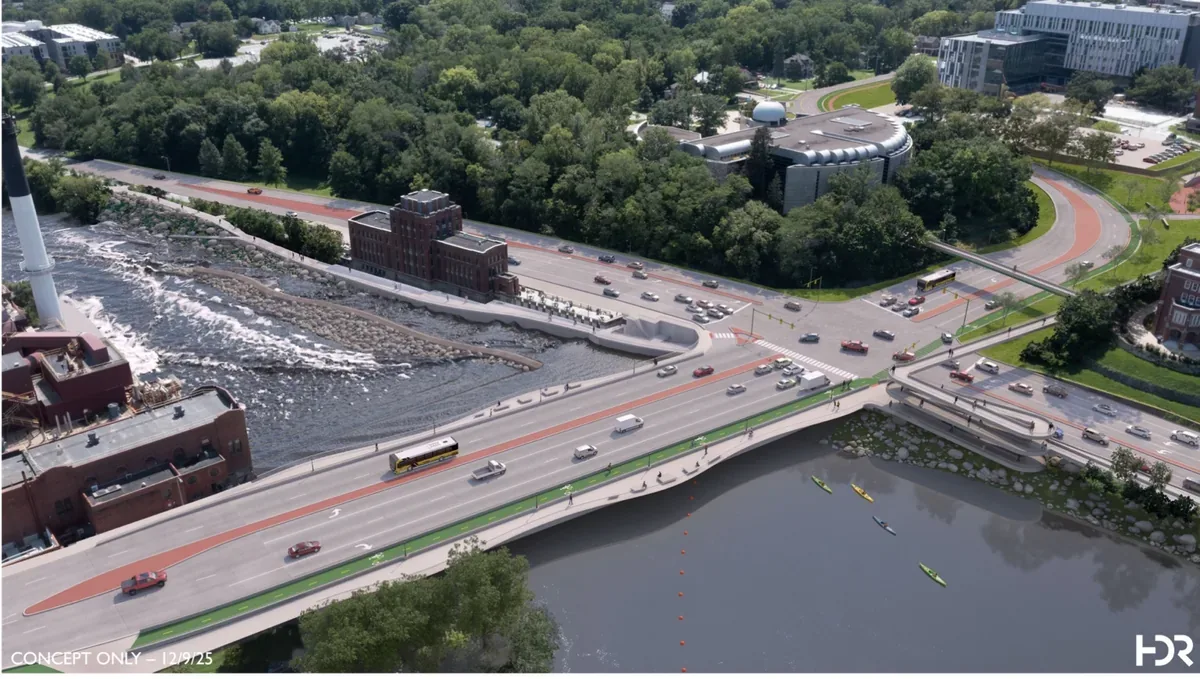 Planned Burlington Street Bridge replacement Official concept image of the planned Burlington Street Bridge replacement in Iowa City
