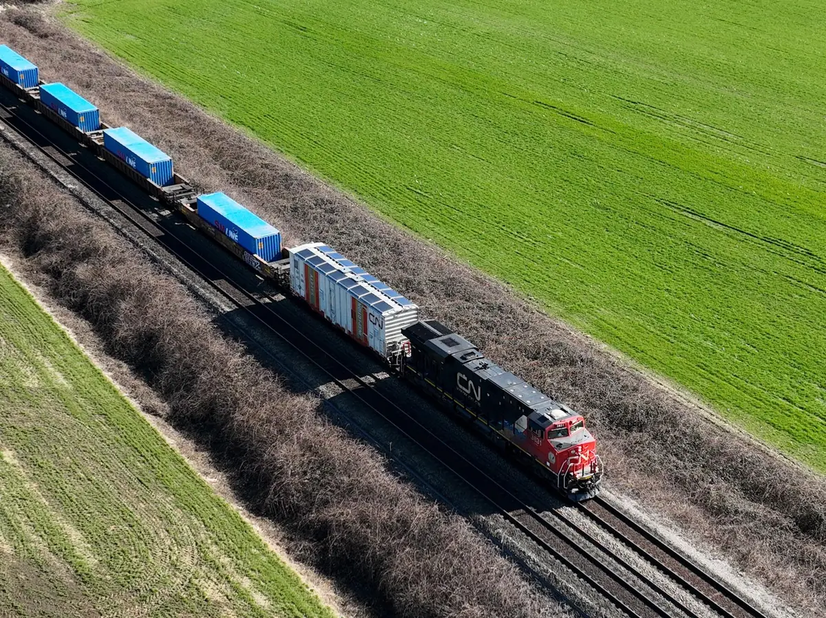 CN freight train near Abbotsford CN freight train near Abbotsford, British Columbia