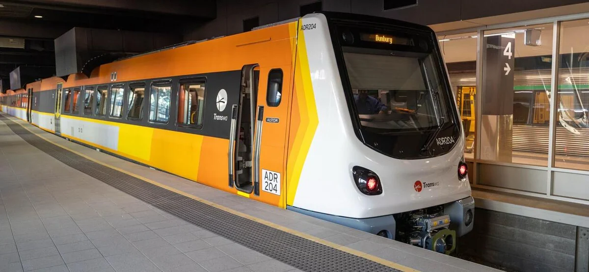 New Australind train at station New Australind train at a station in Western Australia
