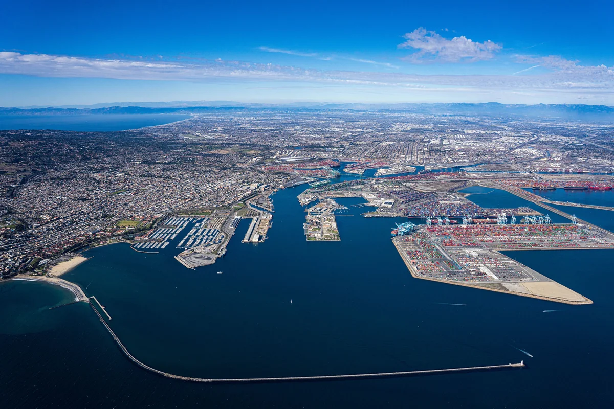 Aerial view of the Port of Los Angeles