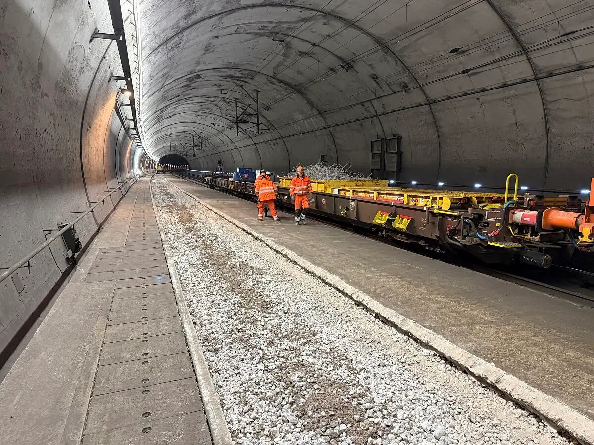 ÖBB railway tunnel infrastructure near Vomp in Tyrol