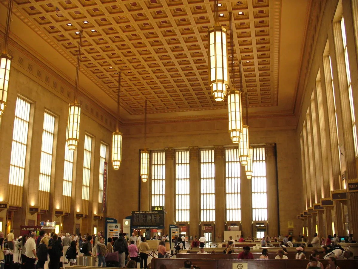 Main concourse inside Amtrak’s 30th Street Station Main concourse inside Amtrak’s 30th Street Station
