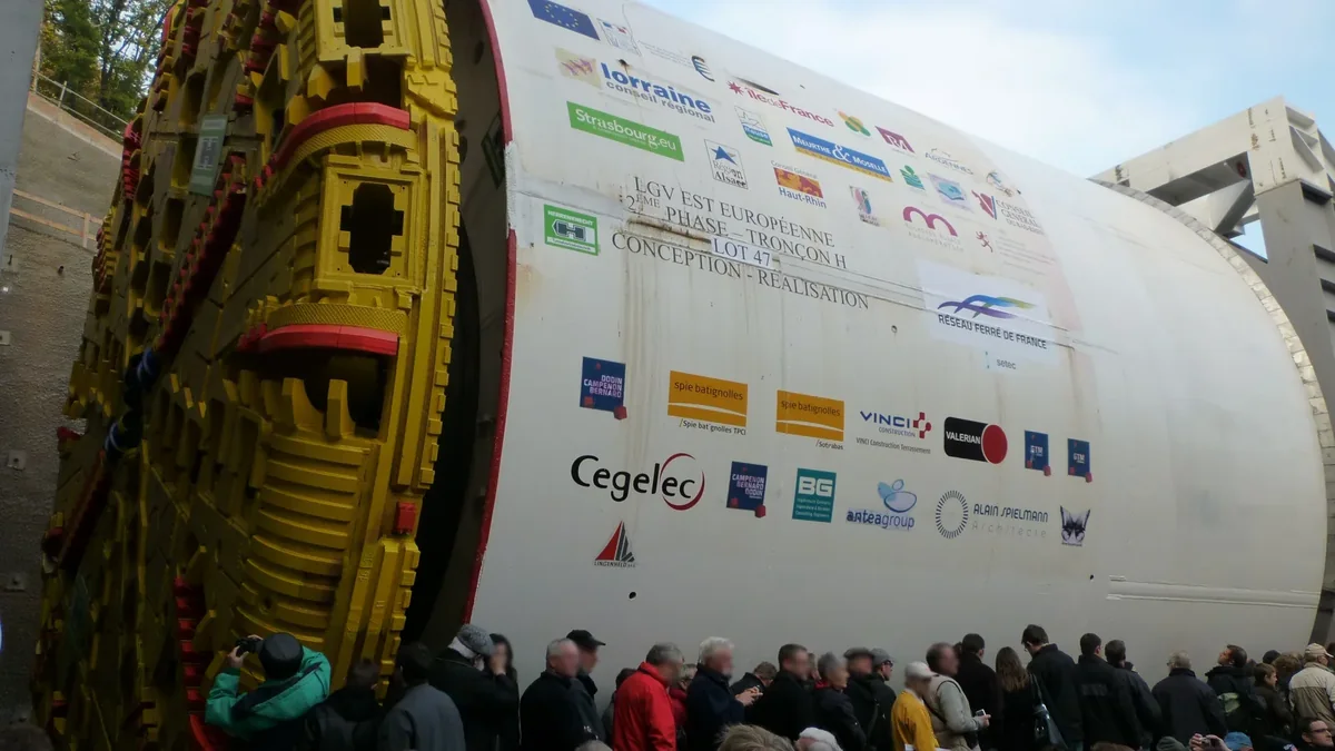 Large tunnel boring machine prepared for railway tunnel excavation Large tunnel boring machine prepared for railway tunnel excavation