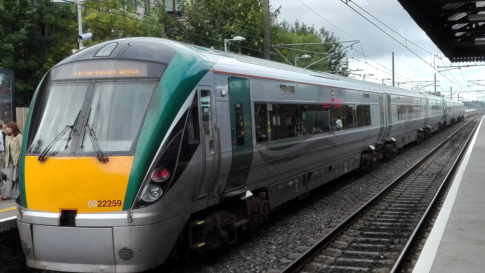 A Class 22000 train standing beside the platform at Malahide railway station A Class 22000 train standing beside the platform at Malahide railway station