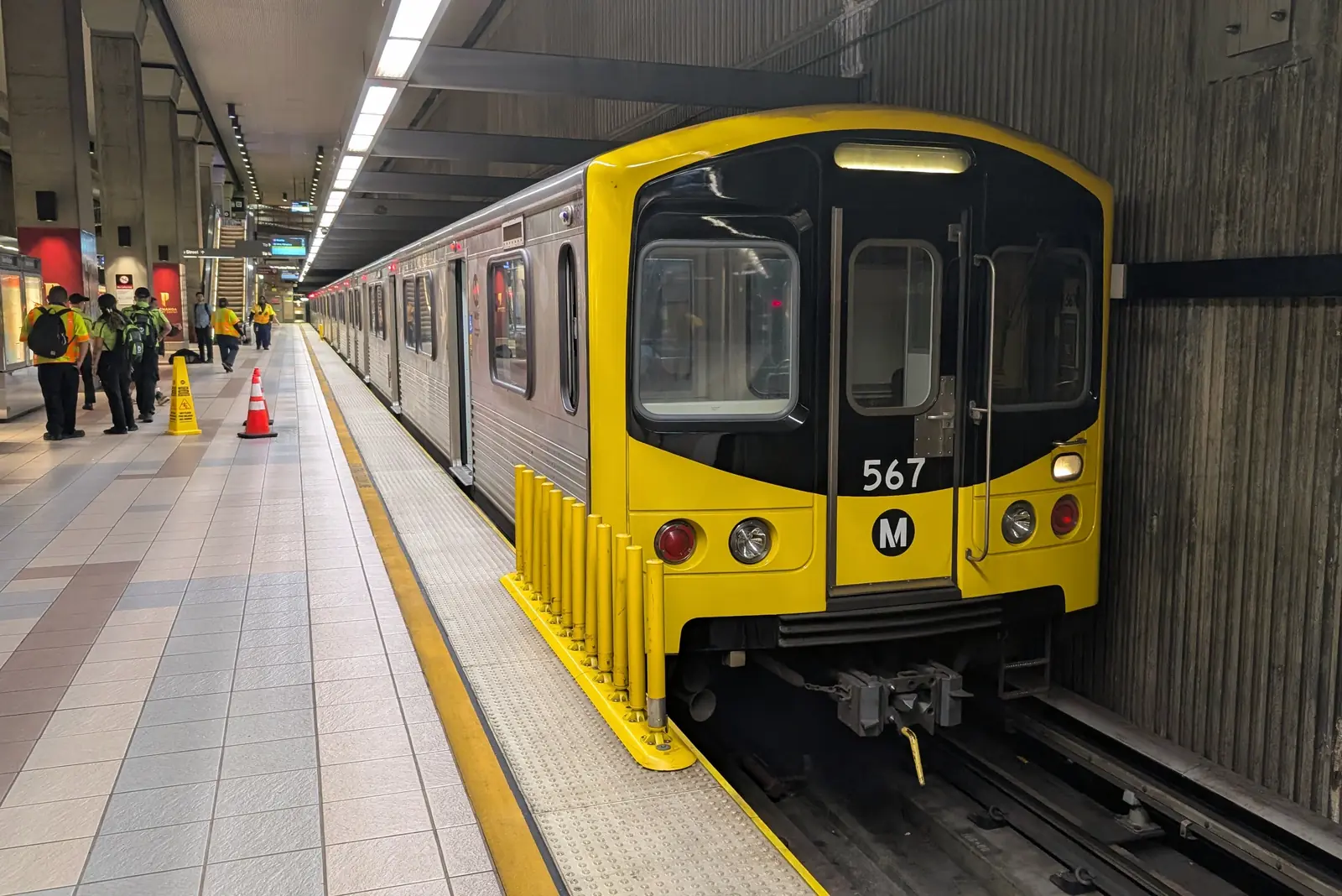 A refurbished LA Metro Breda A650 train at Union Station in Los Angeles. A refurbished LA Metro Breda A650 train at Union Station in Los Angeles.