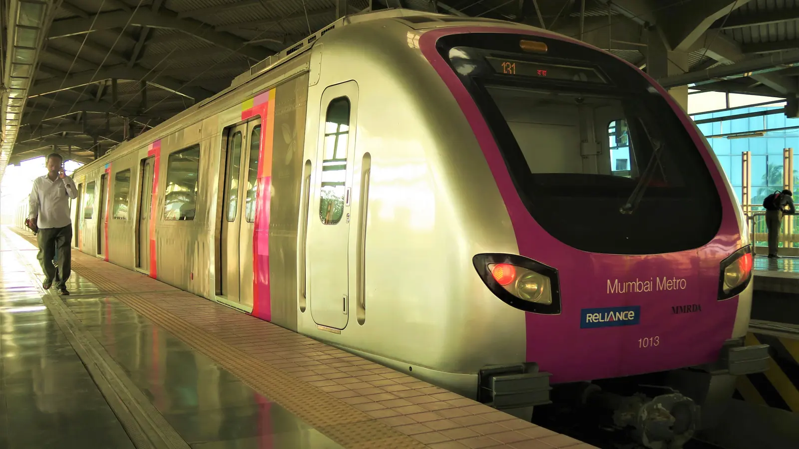 Illustrative Mumbai Metro train at Airport Road station Illustrative Mumbai Metro train at Airport Road station