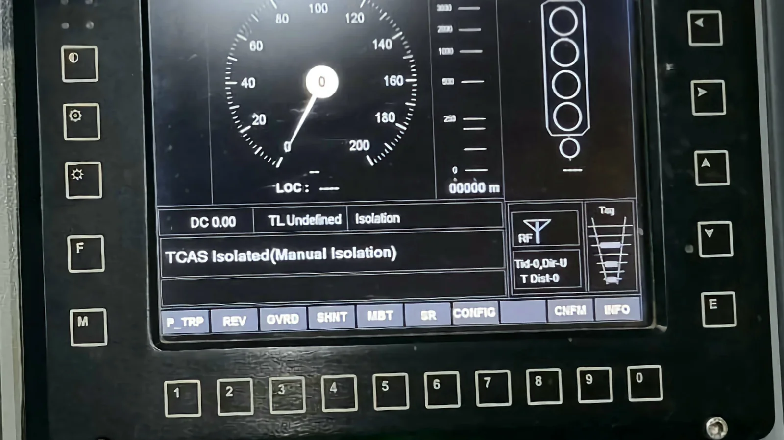 Kavach driver-machine interface on a Vande Bharat trainset driver’s desk Kavach driver-machine interface on a Vande Bharat trainset driver’s desk
