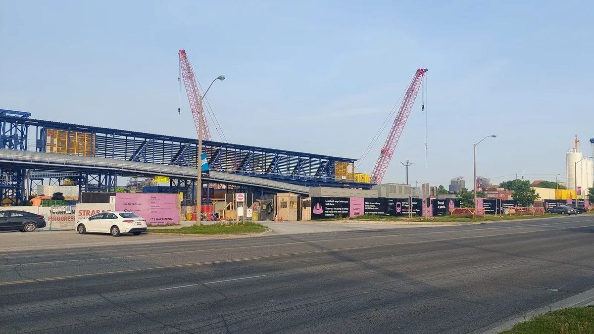 Scarborough Subway Extension construction site at Sheppard Avenue and McCowan Road in Toronto Scarborough Subway Extension construction site at Sheppard Avenue and McCowan Road in Toronto