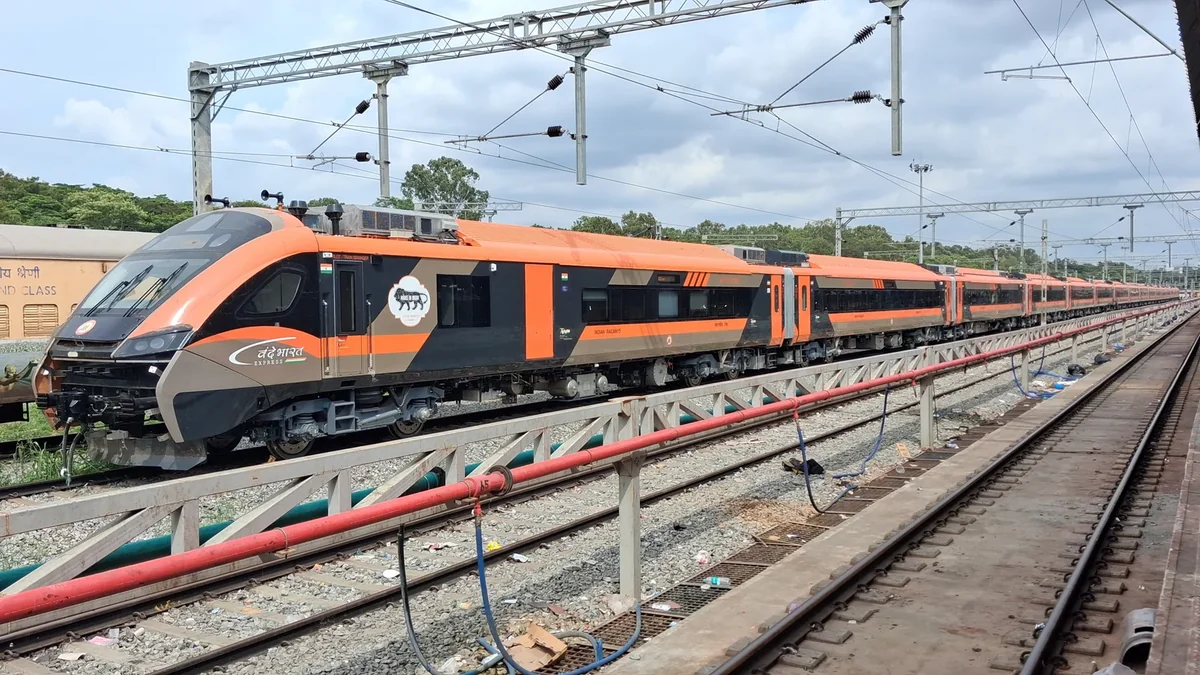 Vande Bharat Sleeper trainset standing in the SMVT Bengaluru railway yard Vande Bharat Sleeper trainset standing in the SMVT Bengaluru railway yard