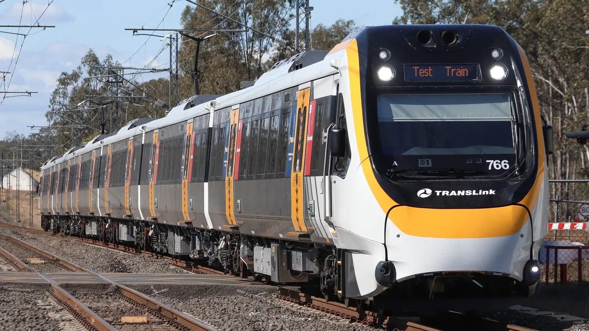 Translink-branded New Generation Rollingstock train 766 at Karrabin
