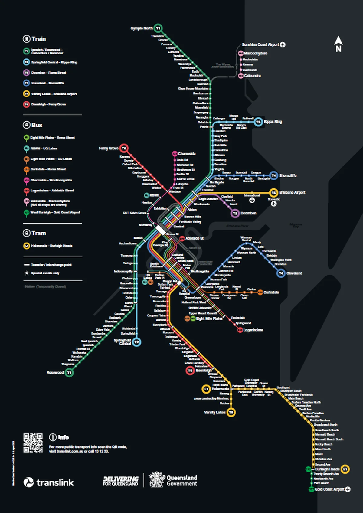 Queensland train and tram line numbers roll out in August, appearing beside destinations without changing routes or timetables.