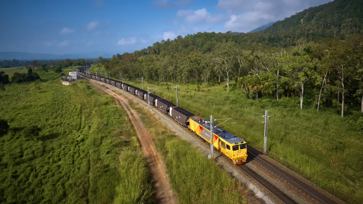 An Aurizon coal train on the Central Queensland Coal Network, Australia