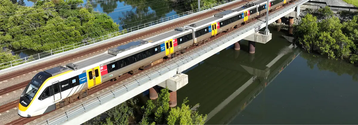 Queensland Rail NGR train operating on the South East Queensland rail network