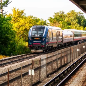 Amtrak Charger locomotive on a Midwest corridor