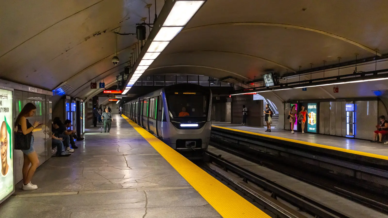 STM Azur train at Beaubien station on Montreal Metro’s Orange Line