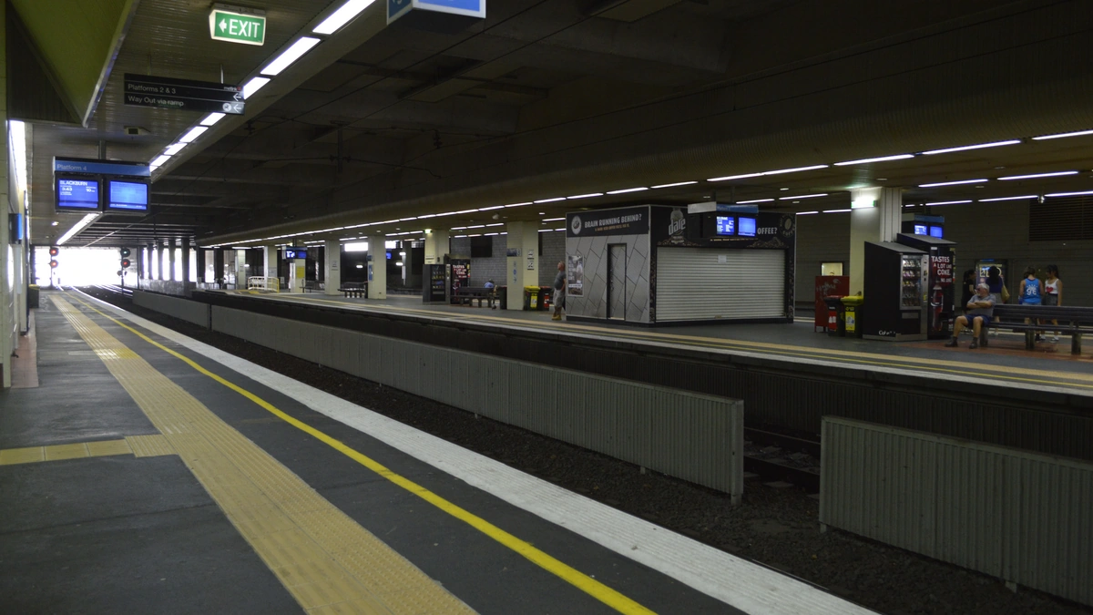 Platforms at Box Hill railway station in Melbourne
