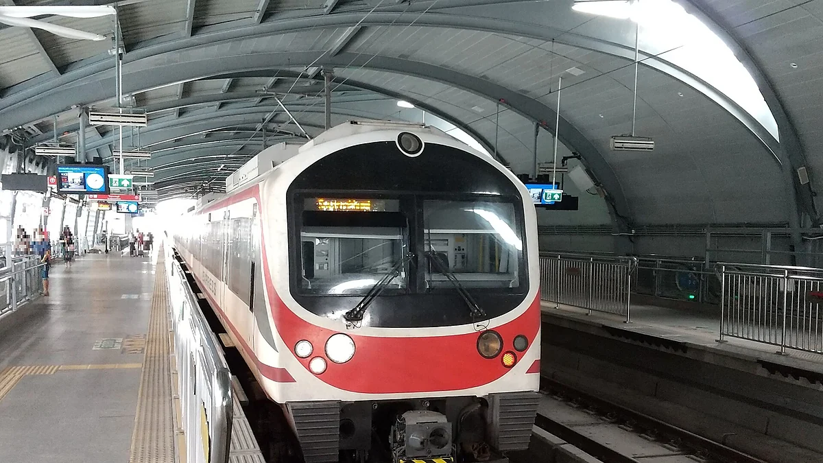 Airport Rail Link train at Phaya Thai Station in Bangkok
